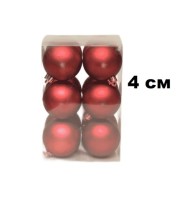 Набор шаров 4см 12шар 9цв матовые в пр пл уп