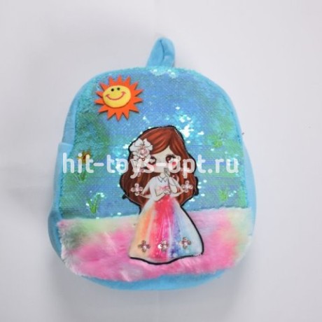 Рюкзак девочка с паетками бол.