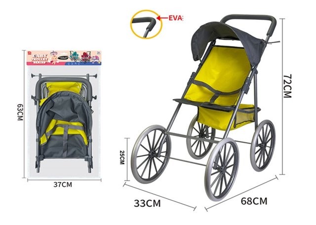 Коляска с бол колесами сидячая, 68*72