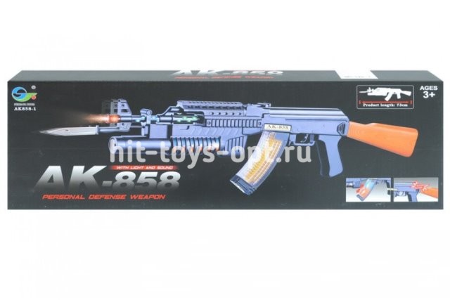 Автомат Калашников - Большой - Свет/Звук/Движение Ствола, размер в сборе 73см