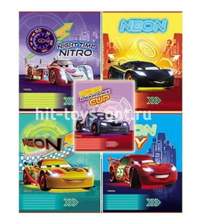 Тетрадь 24л линейка цв. обл Дисней "Тачки" обложка лен, в ассорти.