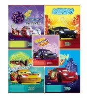 Тетрадь 24л линейка цв. обл Дисней &quot;Тачки&quot; обложка лен, в ассорти.