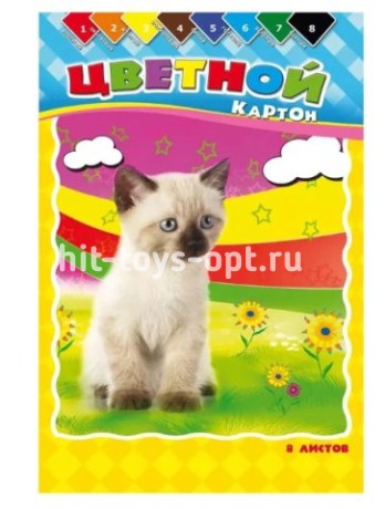 Бумага цветная 16-1452 16л 2-х сторонняя А4 "Ласковый котенок"