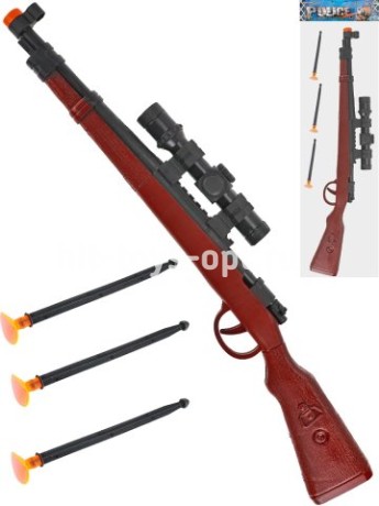 Игрушечное оружие"Винтовка" (пули 3 шт. на присосках, в пакете) (42x2х8cм)