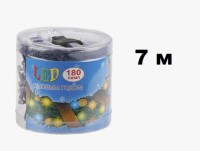 гирлянда нить диод 180л (80л) в тубе зел провод 7м МУЛЬТИ