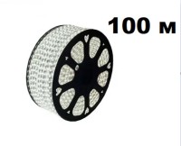 Дюралайт 100м диод круглый, диаметр 13мм, на 1метре 36 диодов, БЕЛЫЙ, 3жилы, с евровилкой