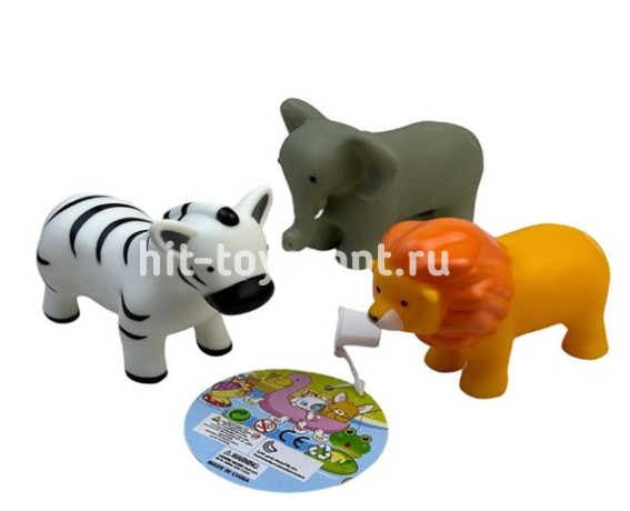 Набор резиновых животных диких 3-х шт