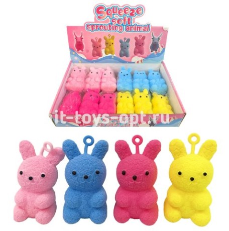 Антистресс Зайка с Гелем, 11см, в уп 12шт. цена за шт.