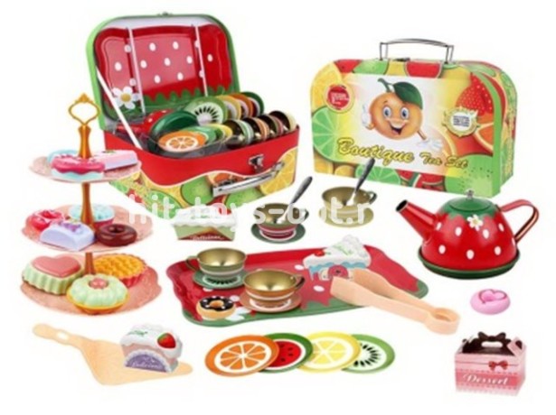 Набор металл посуды 25 эл в чемодане фрукты, 26*18