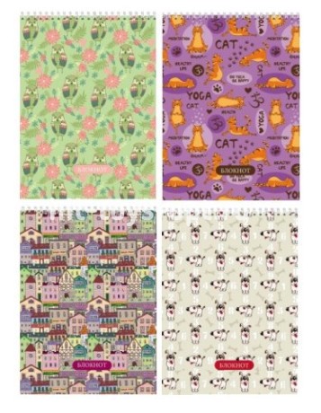 Блокнот А6 40л клетка гребень Орнамент