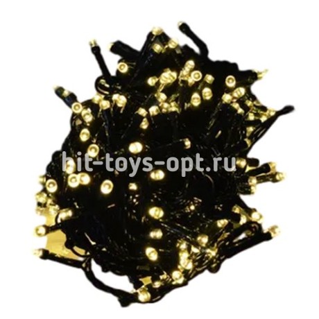 Занавес УЛИЧНЫЙ крупный диод,черный провод (3*2/480л) с эф.мерцания Теплый Белый + Теплый Белый Мерц