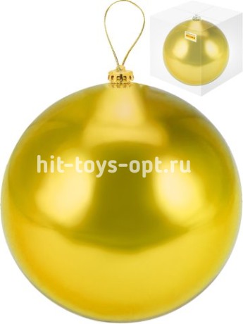 Ёлочный шар 30 см ,Праздничное настроение, золотой глянец