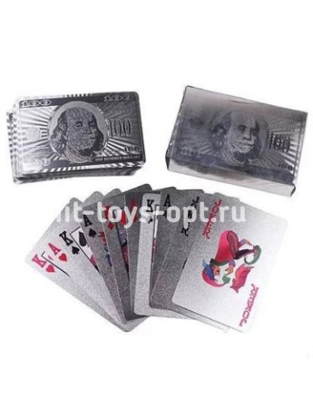 Карты игральные Блеск (54 шт), серебряные