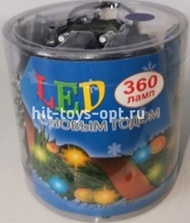 гирлянда нить диод 360л (160л) в тубе зел провод 14м СИНИЙ