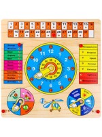 Деревянная игрушка. Часики (30х30) &quot;КАЛЕНДАРЬ&quot;