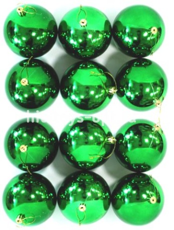 Набор шаров 5см 12шар 1цв однотонный цветной, глянец, в пр уп