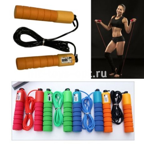 Скаклка со счетчиком однотон мягкая ручка в блистере