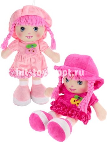 Мягкая кукла "Ульяна" с косичками (35см)(цвет-микс,в пакете)