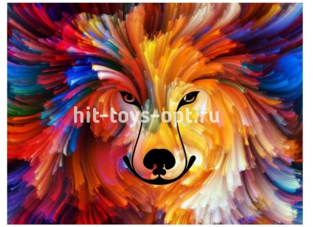 Картина по номерам Красочный волк размер 40*50