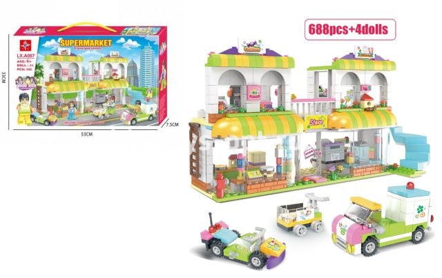 Конструктор Девчачий рынок 688 дет
