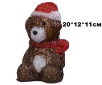 Фигура LED МЕДВЕДЬ акриловый h≈20*12*11см хол/бел свет (с режимами) в упак S0023