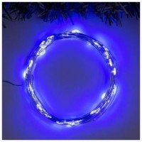 Гирлянда нить КАПЕЛЬКА РОСЫ прозрачный провод (10м/100л)  с режим., в туб СИНИЙ