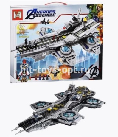 Конструктор Мстители - Летающий авианосец Геликарриер, 778 дет.