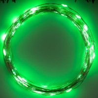 Гирлянда нить КАПЕЛЬКА РОСЫ прозрачный провод (10м/100л)  с режим., в туб ЗЕЛЕНЫЙ