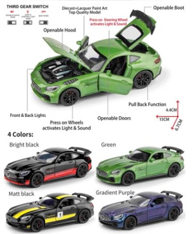 Машина металл Мерседес Блеск 12 в уп 16 см