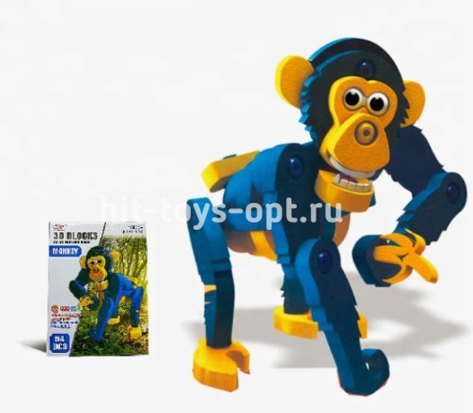 Мягкий 3D Конструктор - Обезьянка - 54 деталей