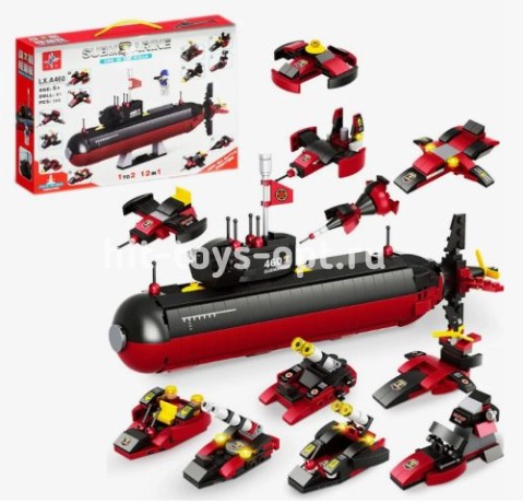 Конструктор Сити Подводная лодка 12 в 1 566 дет