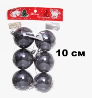 Набор шаров 10см 6шар 1цв однотонный глянец в пакете 00070