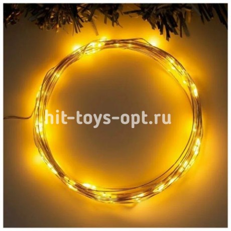 Гирлянда нитьКАПЕЛЬКА РОСЫ прозрачный провод (20м/200л)  с режим.,в туб МУЛЬТИ