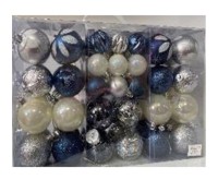 Набор шаров 67шар (4см-27шар, 6см-40шар) в бол прямоуг упак с ручкой 402767 2цвета 6видов (бел узор,