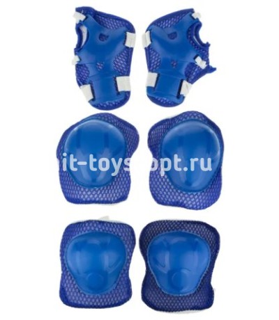 Комплект детской защиты усиленной. Синий (наколенники, налокотники, защита кистей)