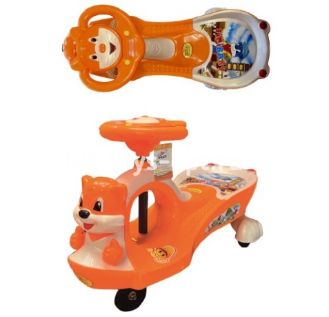 Каталка Everflo Чудо Машинка Smart car (движется за счет вращения руля) 70см+ Оранжевая