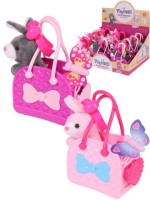 Игрушка мягкая &quot;Зайчик в переноске&quot;(12шт.в ш\б,2 вида микс), цена за шт