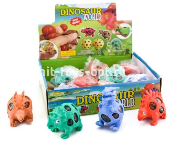 Антистресс Давилка - Динозавр, в уп 12шт, цена за шт.