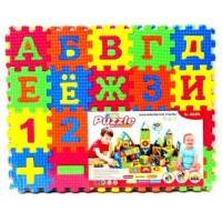 Коврик Пазл - Алфавит + Цифры (60 знаков 5,5см*5,5см)