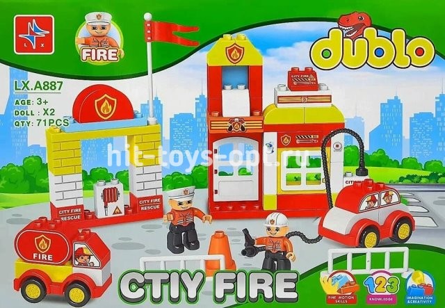 Конструктор дупло пожарная 71 дет .