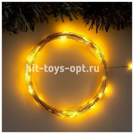 Гирлянда нить КАПЕЛЬКА РОСЫ прозрачный провод (30м/300л)с режим.,в туб МУЛЬТИ