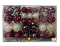 Набор шаров 67шар (4см-27шар, 6см-40шар) в бол прямоуг упак с ручкой 402767 2цвета 6видов (бел узор,