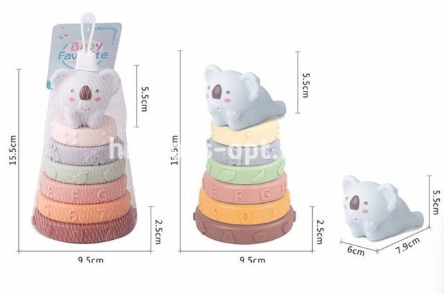 Резиновая пирамидка Коала в сетке 19 см