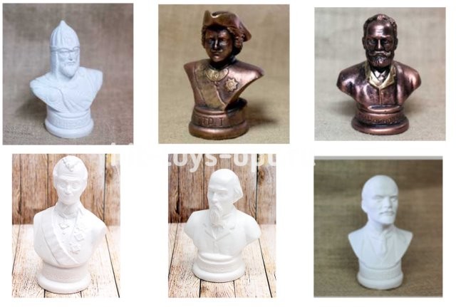 Бюст "Великий Людей" в ассорти (12 см х 10 см)
