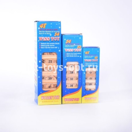 Джанга деревянная с цифрами 4,5*4,5*15,5