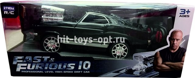 Машина Форсаж черная на РУ аккум, размер 30*12