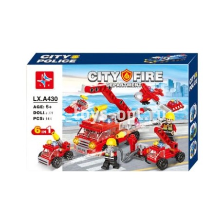 Конструктор сити пожарная 6 в1 144 дет.