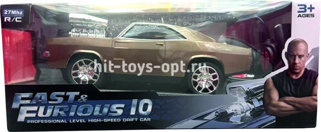 Машина Форсаж на РУ Коричневая аккум, размер 30*12