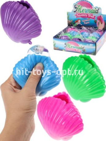Антистресс-мялка "Ракушка", цвет микс, цена за шт.