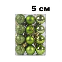 Набор шаров 5см 24шар 1цв однотонный цветной, глянец/искра, в пр уп